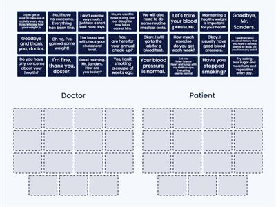 A check-up at the doctor: Who said it?