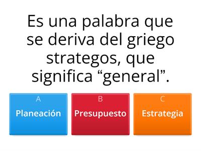 Quizz de Presupuesto Maestro y estados financieros planificados