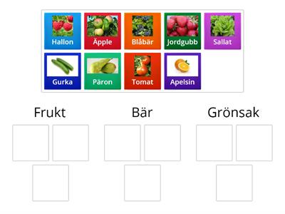 Grönsaker, frukt och bär