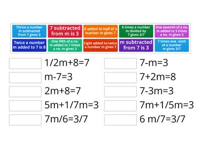 EQUATIONS MATCH UP