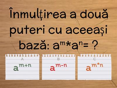 Reguli de calcul cu puteri