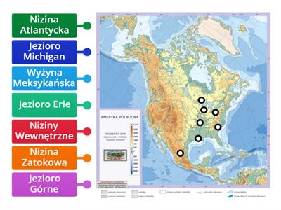  Mapa fizyczna Ameryki Północnej cz. III 