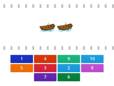 Egy csónak, két csónak... (számok 1-től 10-ig) Számold meg a csónakokat, és kattints a helyes számképre!