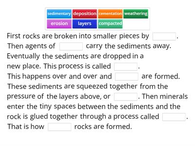 Formation of Sedimentary Rocks and Fossil Fuels Missing Word