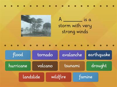 NATURAL DISASTERS (VOCABULARY)