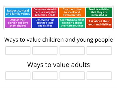 Ways to value children , young people and adults