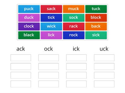 CK word Family Sort