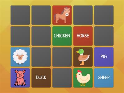 Year 1 -Farm animals memory game