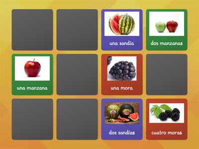 Frutas (Lola y Leo). Singular y plural