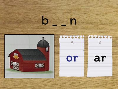 or vs ar ( 'r' controlled vowels) 