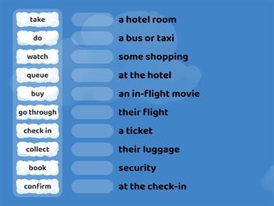 Vocabulary - Travel details (collocations)
