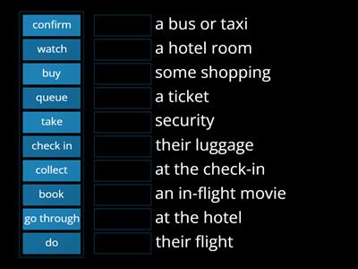 Vocabulary - Travel details (collocations)