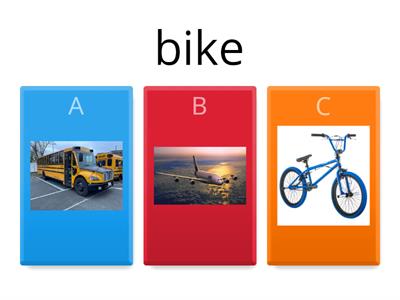 Vocab Quiz 5 - Transportation / Vehicles - Word Recognition