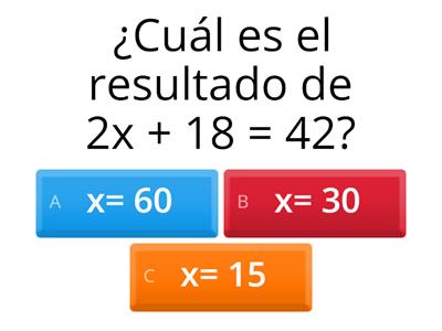 Test sobre  Ecuaciones e Inecuaciones