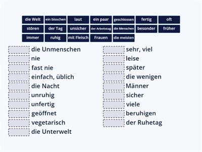 Finde das Antonymum!