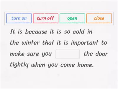 Open/Close & Turn On/Turn Off Grammar (Extra Practice)