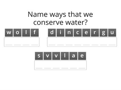 Anagram- How do we conserve water?