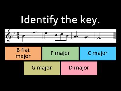 Key signatures 10:   B flat major, F major, C major,  G major, D major