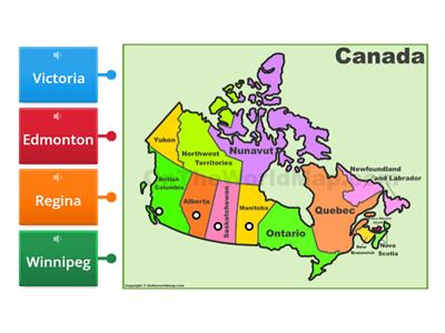 Western Canadian capital cities: Label the map