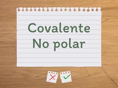 Enlace covalente (Identifica si los tipos de enlaces estan correctas con su Defición)