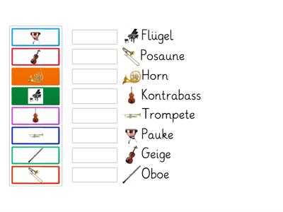Sortier die Instrumente