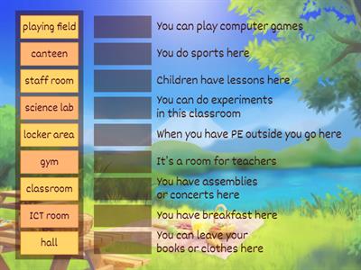 Places in a school (match)