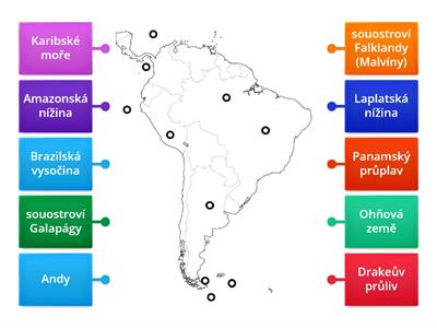 Slepá mapa Jižní Ameriky