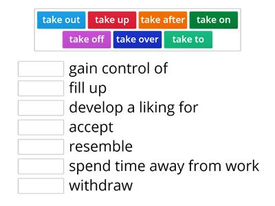 phrasal verbs - FCE - take