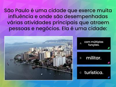 Revisão - Funções das cidades. Hierarquia urbana no Brasil.