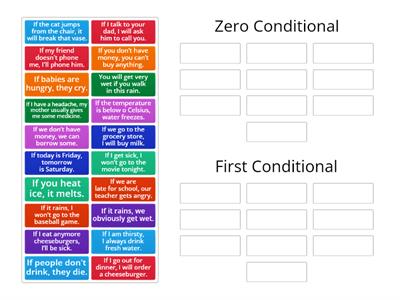 Zero/First Conditional (sorting out)