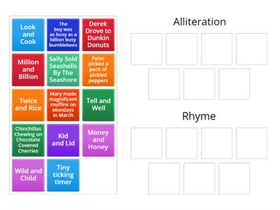 Alliteration and Rhyme Sort