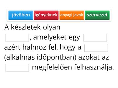 Készletgazdálkodás alapok