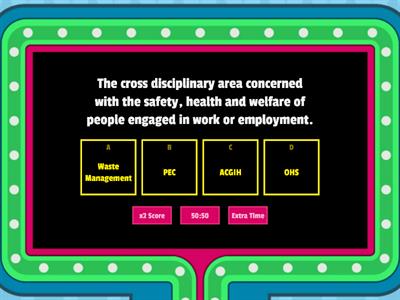 Gr. 7 & 8 Electrical Installation- OHS Procedure- Gameshow Quiz