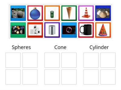 3D Shapes - Sphere, Cone, Cylinder