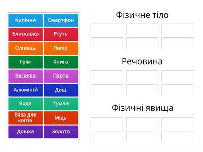 Фізичні явища. Фізичне тіло. Речовина