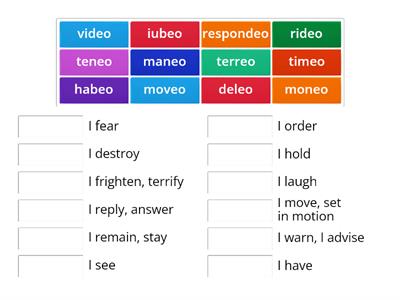 CE Latin Level 1 2nd conjugation verbs