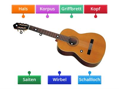 Die Teile der Gitarre 