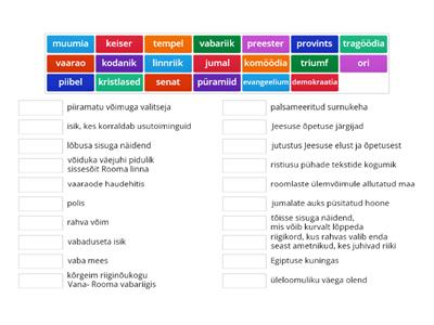  Mõisted kordamiseks  "Esiaeg ja vanaaeg"5. kl ajalugu