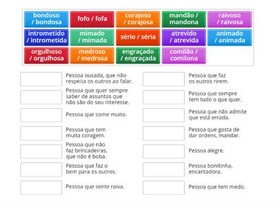 Adjetivos da personalidade - Vocabulário (PLE)