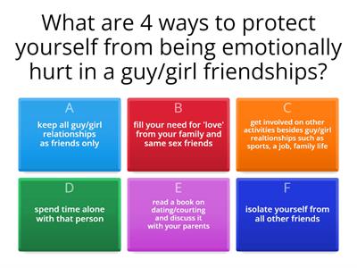 Health: CH 8.3 Guy/Girl Friendships