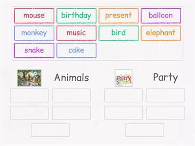 Animals or Party words?