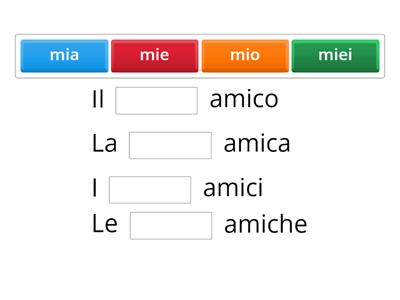 AGGETTIVI POSSESSIVI: inserisci l'aggettivo al posto giusto