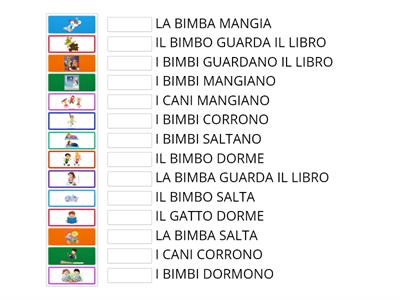 COMPRENSIONE MORFOSINTATTICA soggetto-verbo