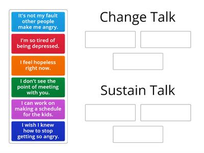 Identify Change vs. Sustain Talk