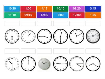 Associa l' orario all'orologio esatto