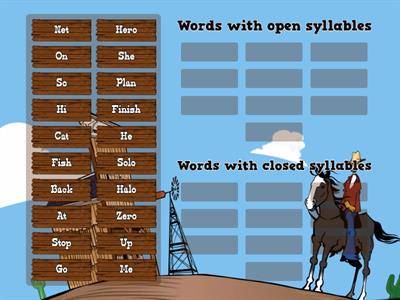 Words with open or closed syllables