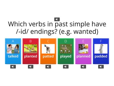 Sound and picture Pronunciation of past simple regular verbs ESOL