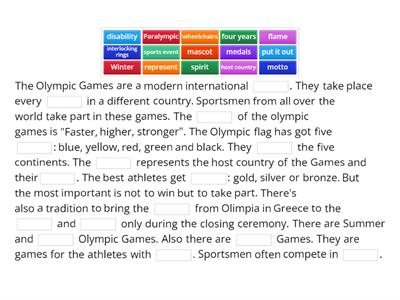 Olympic Games Reading comprehension