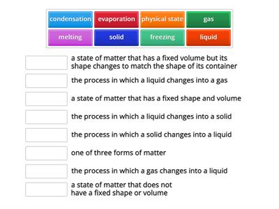 States of Matter Vocabulary