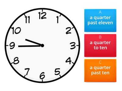 What time is it? (o'clock / half past / quarter past /quarter to)